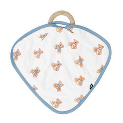 Lovey in Teddy Bear with Removable Wooden Teething Ring