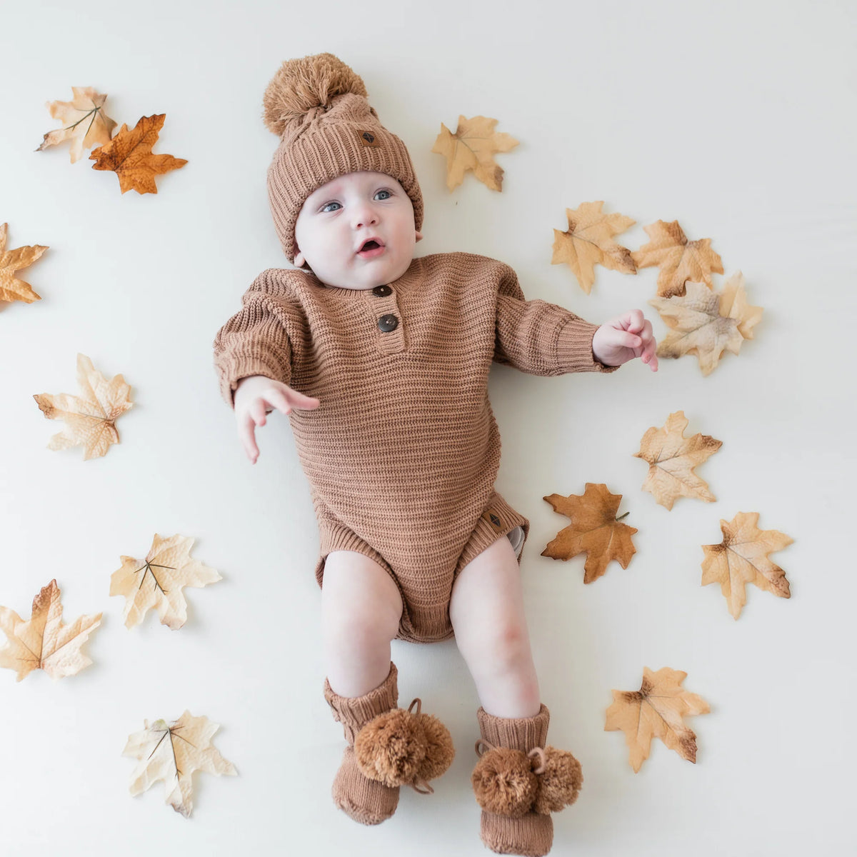 Knit Booties in Latte