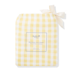 Crib Sheet in Gingham Chamomile