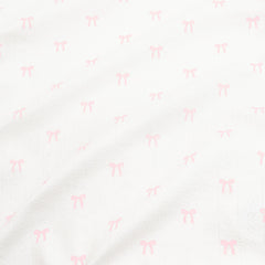 Pointelle Short Sleeve Set in Sweet Pink Bow