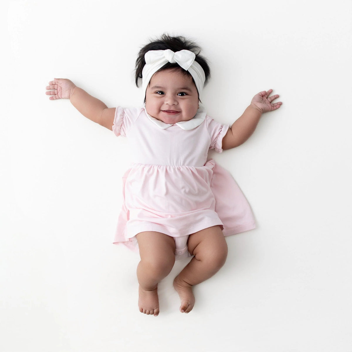 Peter Pan Collar Bodysuit Dress in Sakura